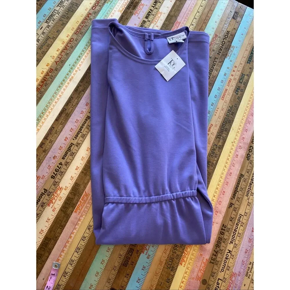 NEW The Tog Shop Petites Womens Dress 10P Knit Midi Lilac Purple Vintage 90s - Picture 12 of 12